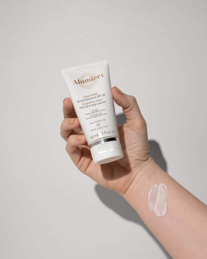 AlumierMD Clear Shield Broad Spectrum SPF 42 sunscreen for daily UV protection
